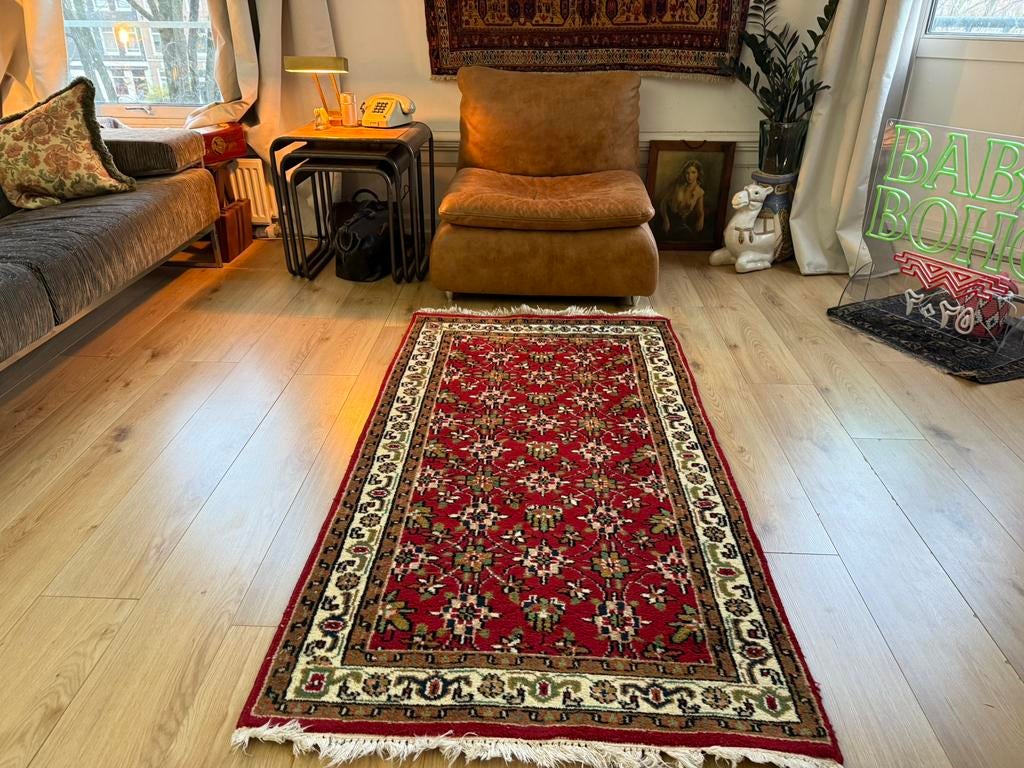 Handgeknoopt vintage Perzisch tapijt ca. 174  x 92 cm – rood, Huis en Inrichting, Stoffering | Tapijten en Kleden, Zo goed als nieuw