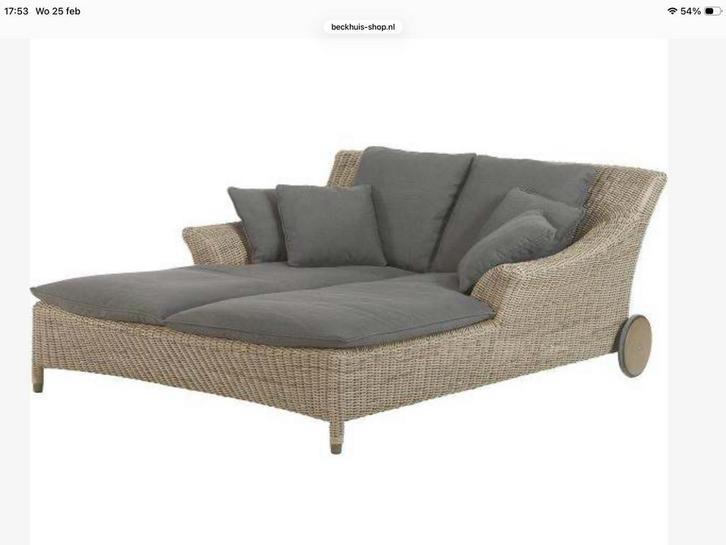 4Seasons Valentine dubbel ligbed Pure incl. 7 kussens, Tuin en Terras, Ligbedden, Ophalen, Zo goed als nieuw, Verrijdbaar