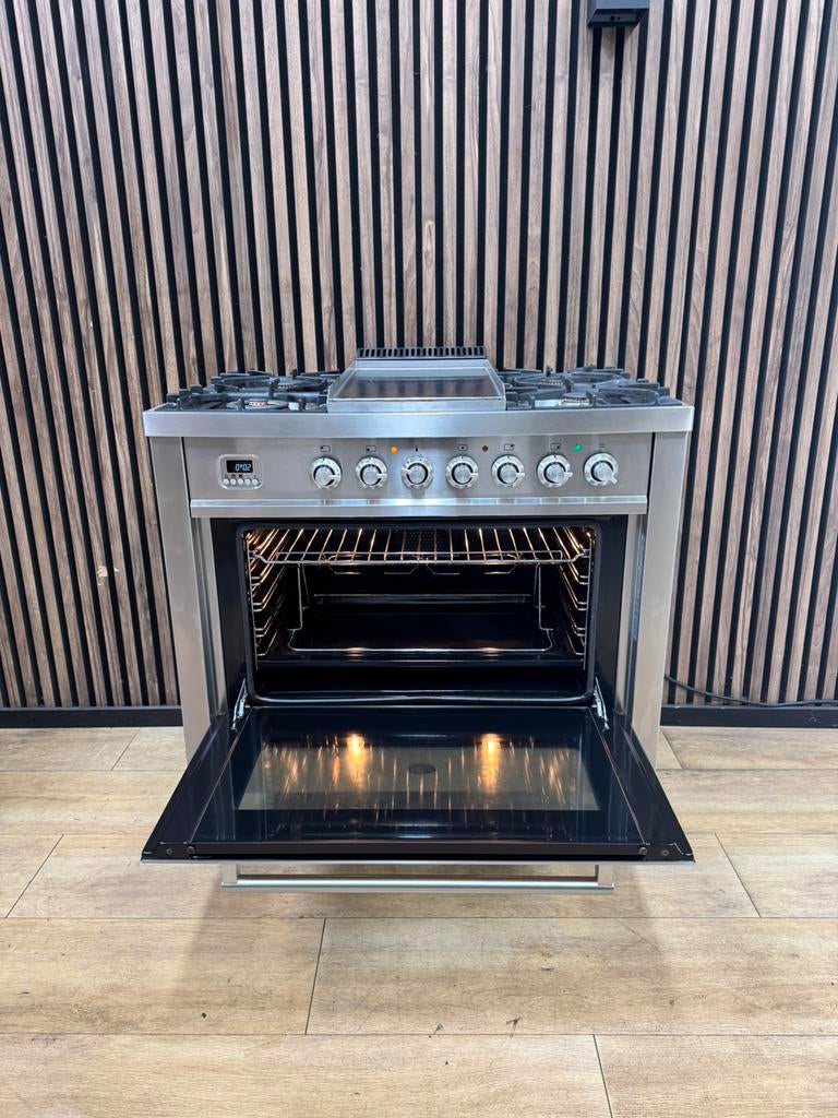 Zeer Luxe Rvs Boretti Fornuis 90 cm  (Gratis bezorgen), 5258sh, Ophalen of Verzenden, Zo goed als nieuw, Energieklasse A of zuiniger