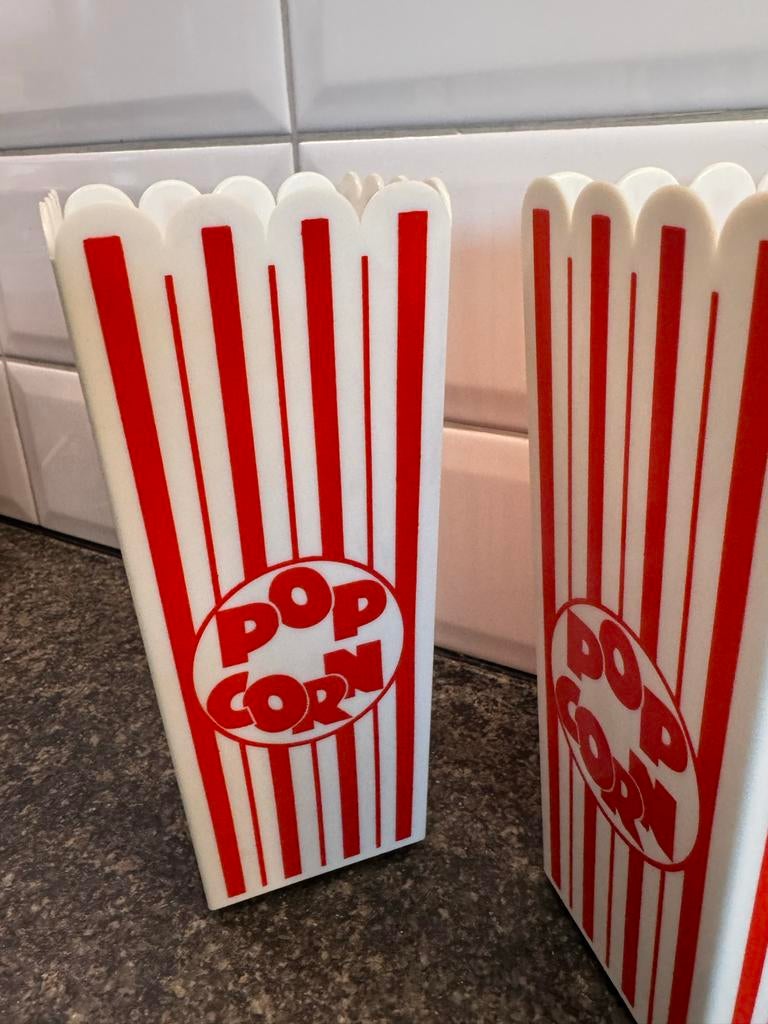 2 Popcorn Bekers - Retro Stijl, Ophalen of Verzenden, Gebruikt