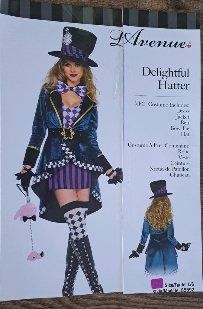 Dames. Mad Hatter Carnavalspak - Maat L, Kleding | Dames, Carnaval, Maat 42/44 (L), Ophalen of Verzenden, Kleding