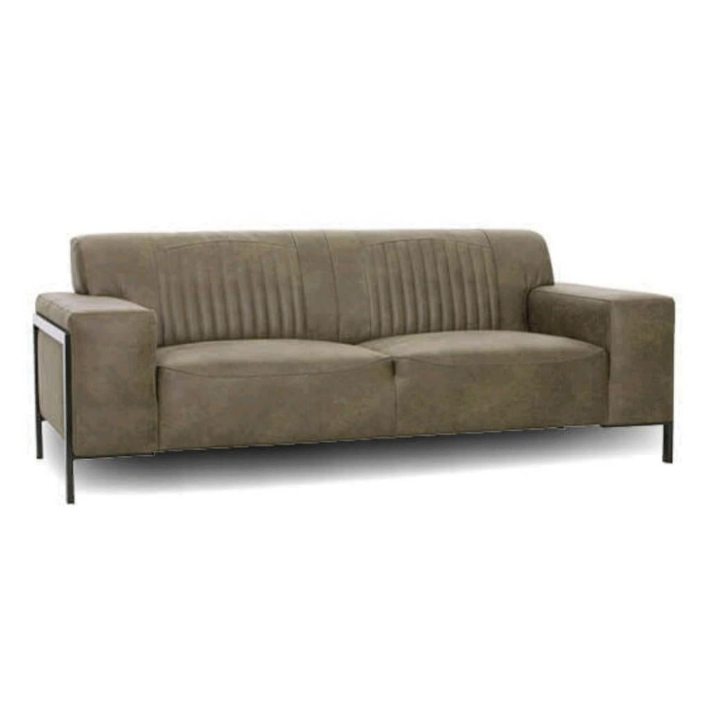 NIEUW! Robuuste bankstel donkergroen aspen hocker bank groen, 150 tot 200 cm, Nieuw, Leer, Ophalen of Verzenden