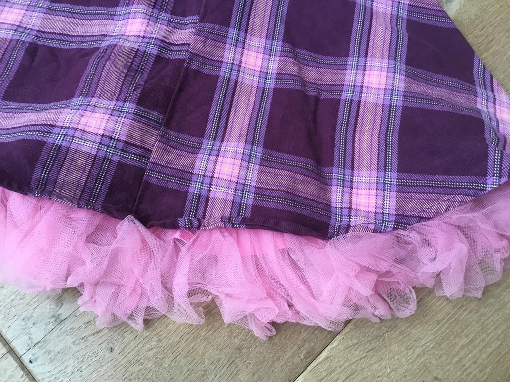 * SCHATTIG rokje met ruitjes, leuk effect door roze ruches *, Kinderen en Baby's, Ophalen of Verzenden, Gebruikt, Meisje, Jurk of Rok