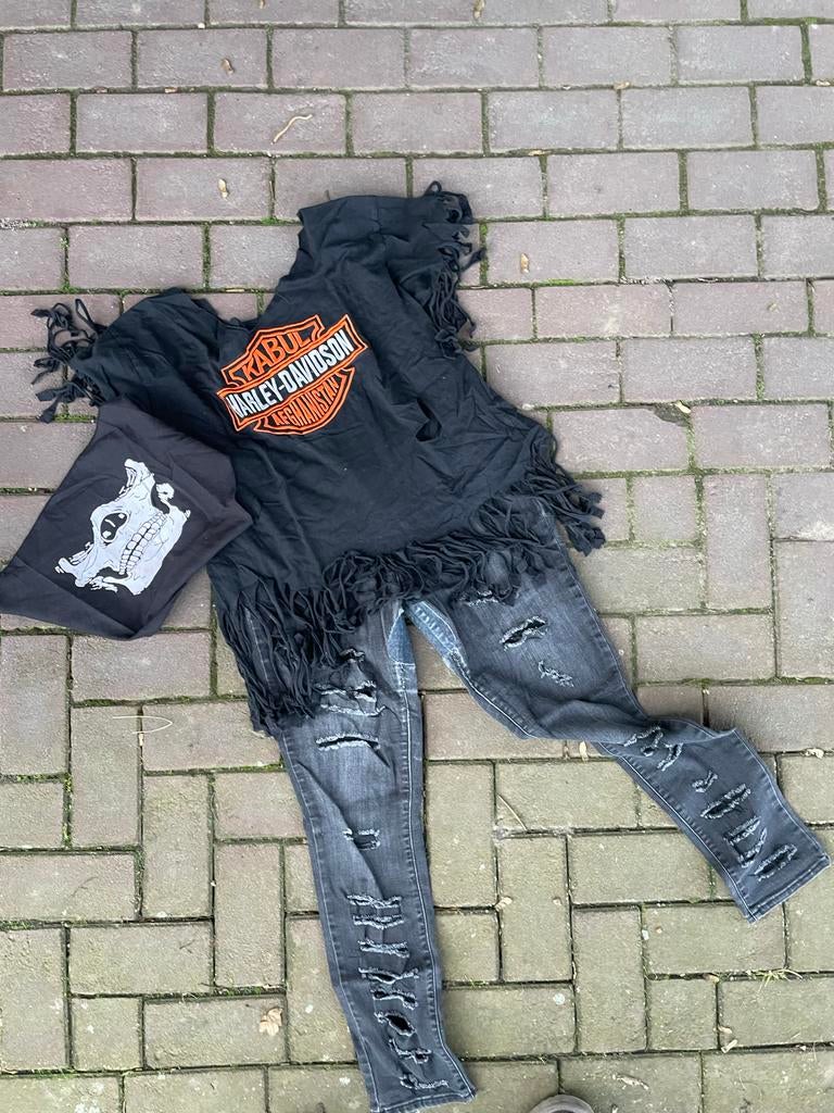 Dames Harley Davidson Set - Jeans, Shirt, Bandana - Maat 44, Ophalen of Verzenden, Gedragen