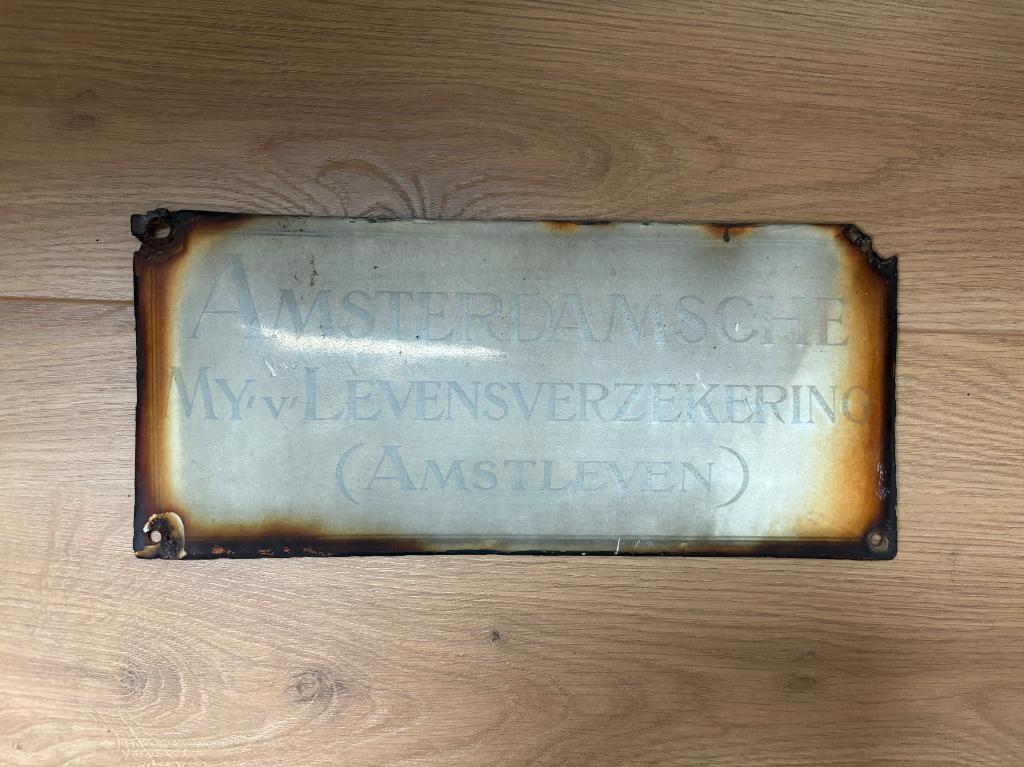 Emaille bord, Ophalen, Gebruikt, Reclamebord