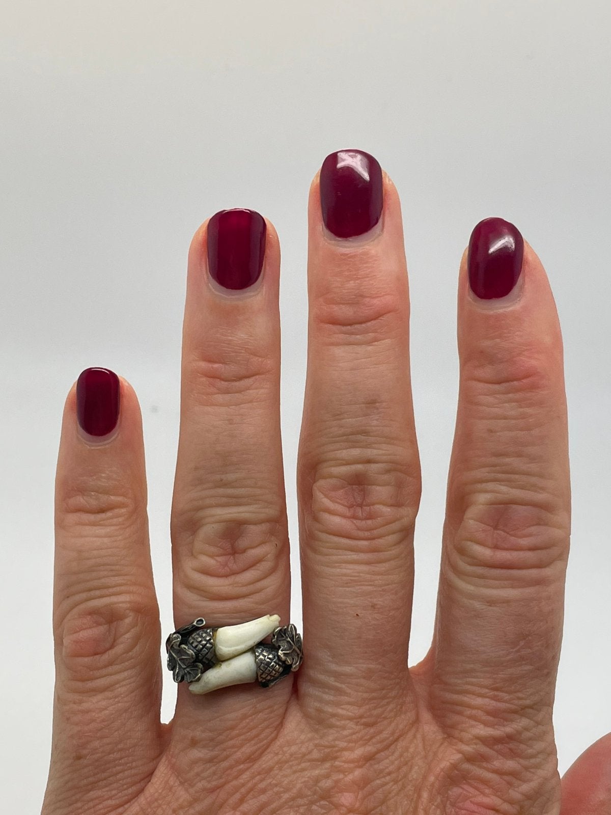 F958 Prachtige zilveren jachttroffee ring (verstelbaar), Ophalen of Verzenden, Zilver, Ring