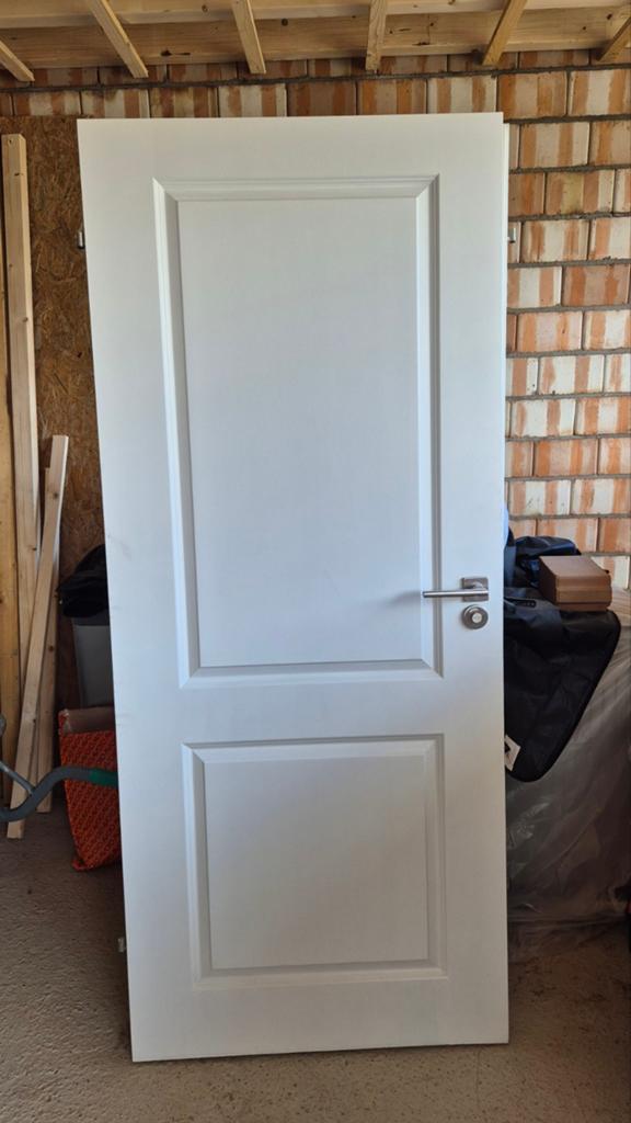 Cando opdekdeur 83x198.5 cm met RVS beslag, Doe-het-zelf en Verbouw, Deuren en Horren, Ophalen, Gebruikt, 80 tot 100 cm, Binnendeur