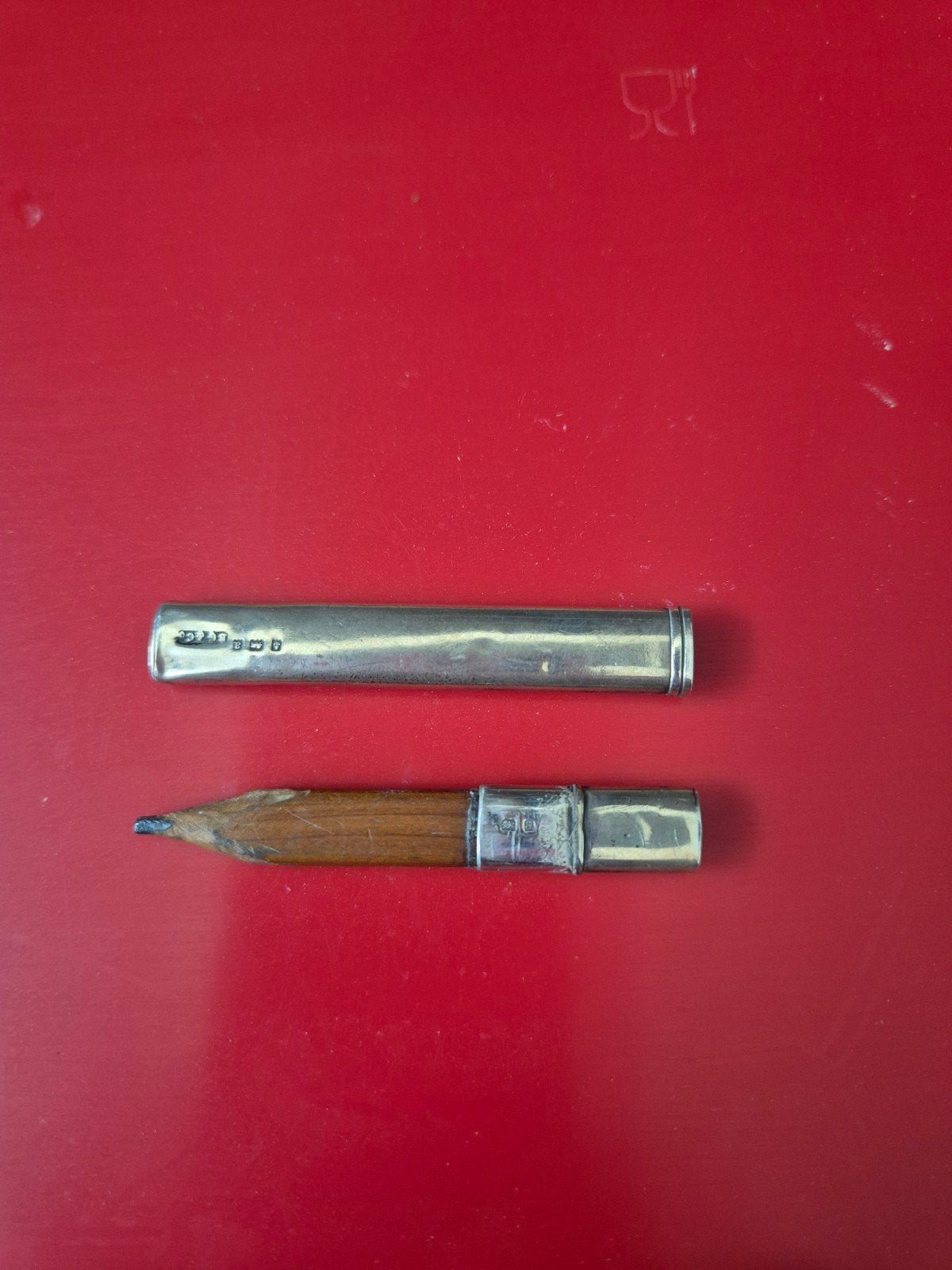 Antiek potlood met zilveren houder, Ophalen of Verzenden