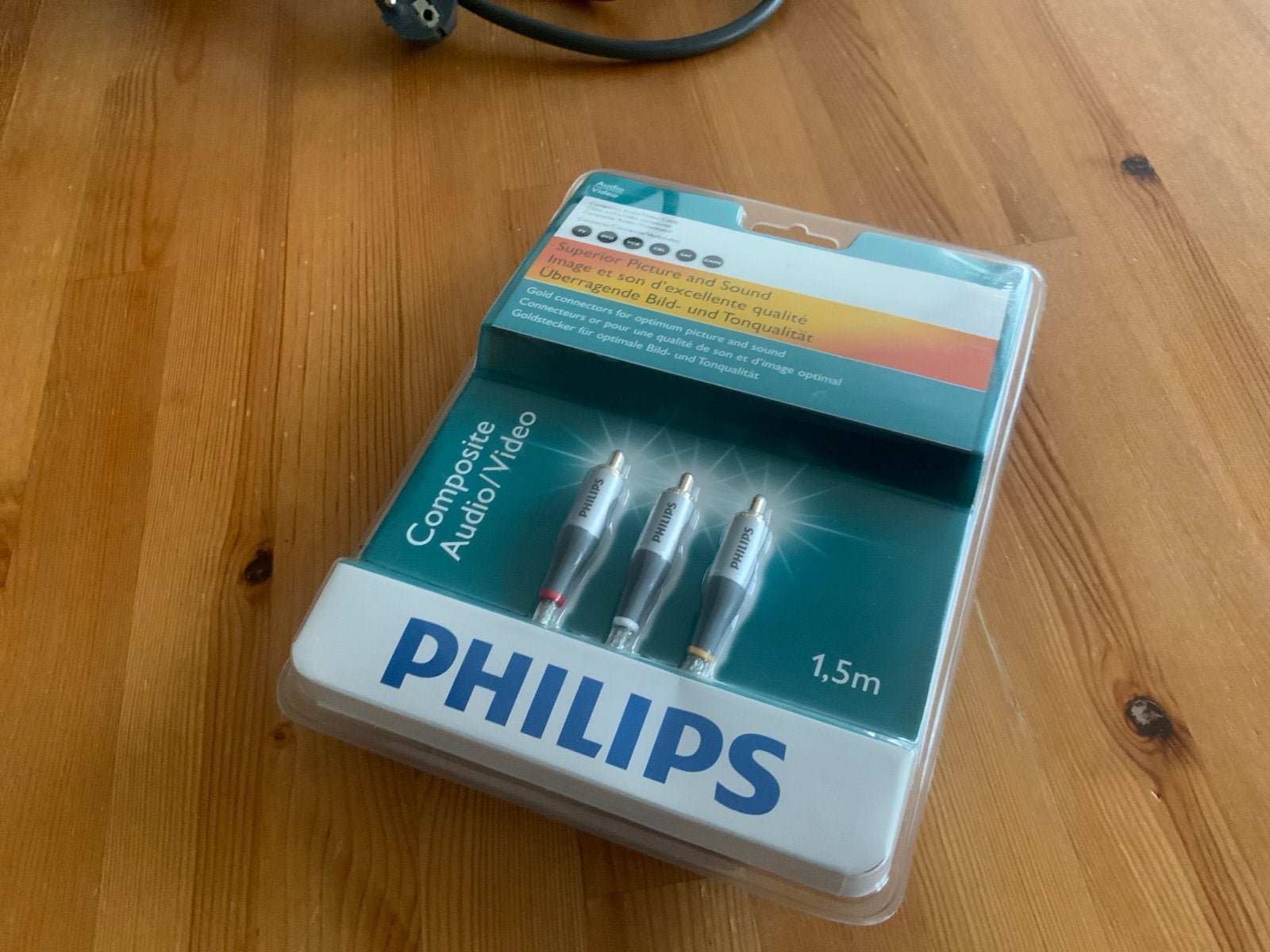 Philips SWV32125 Composite Audio/Video Kabel 1.5m - NEW, Ophalen of Verzenden, Nieuw, Minder dan 2 meter, Overige kabels