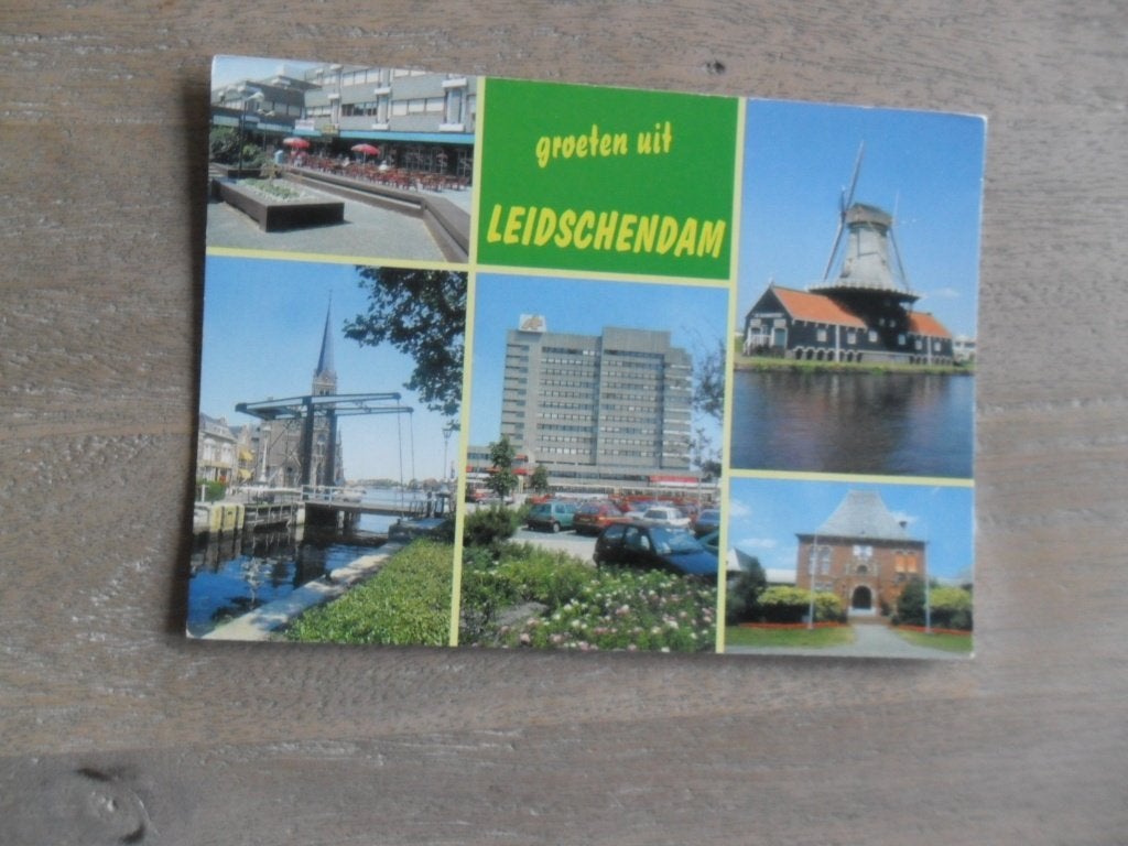 Leidschendam, molen/brug/auto, Verzenden, 1980 tot heden, Gelopen, Zuid-Holland