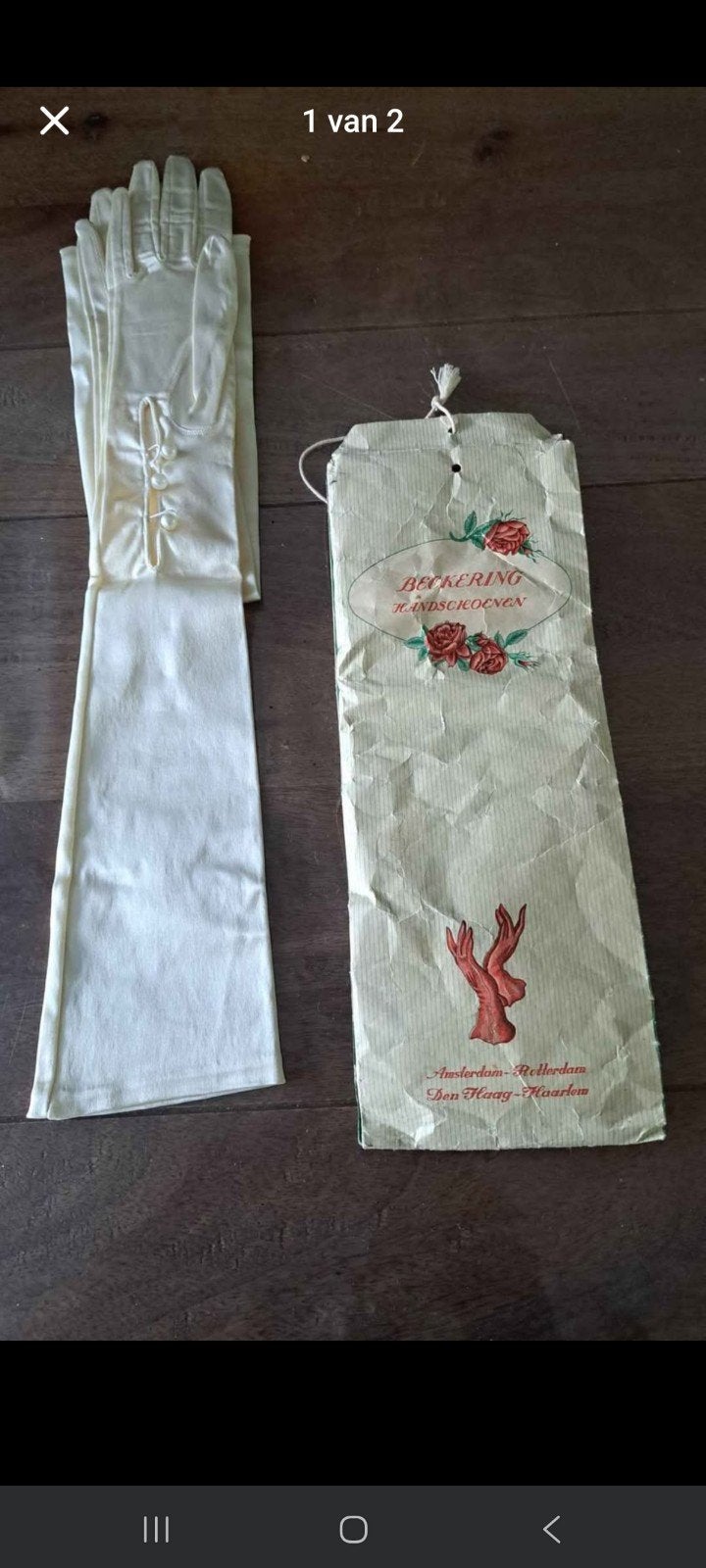 Vintage Beckerings Handschoenen - Crème, Lange Mouw, Antiek en Kunst, Ophalen of Verzenden