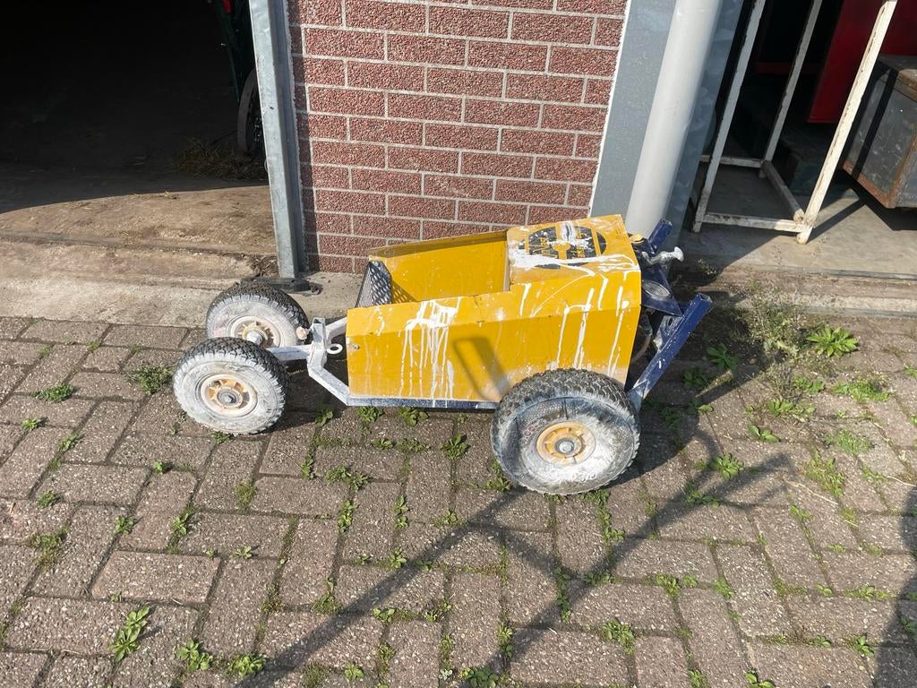 Gele lijnmarkeringswagen, verfspuit mist, Doe-het-zelf en Verbouw, Schildersmaterialen, Ophalen, Zo goed als nieuw, Verfspuit of Verfpomp