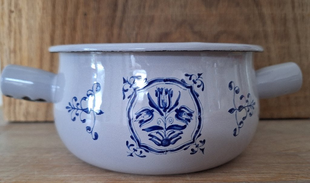 Emaille pannetje, tulp, Ophalen of Verzenden