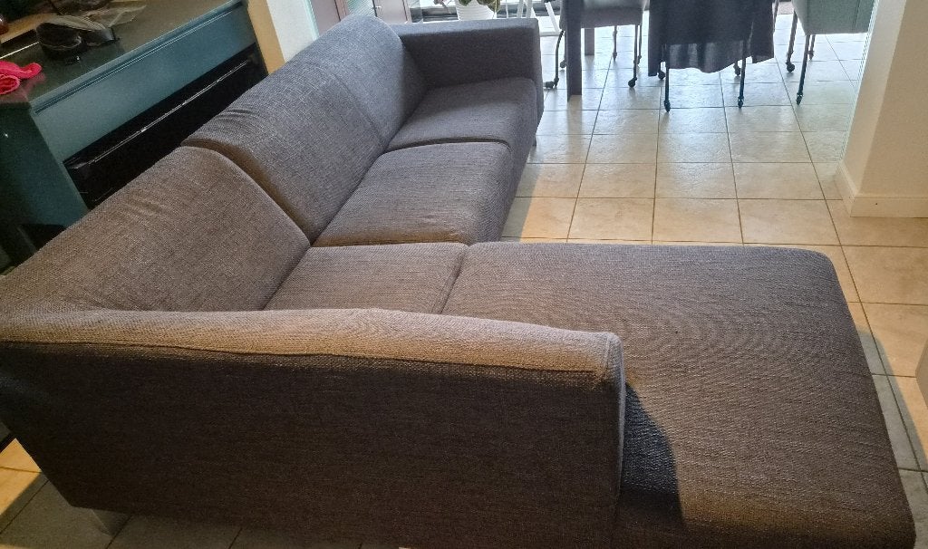 hoekbank, antraciet, Huis en Inrichting, Banken | Bankstellen, Ophalen, 250 tot 300 cm, Gebruikt, Hoekbank
