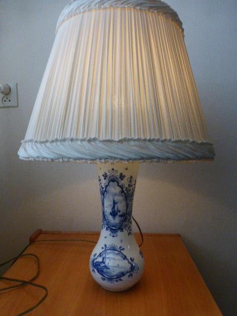 antieke delfts blauwe tafellamp, Antiek en Kunst, Ophalen