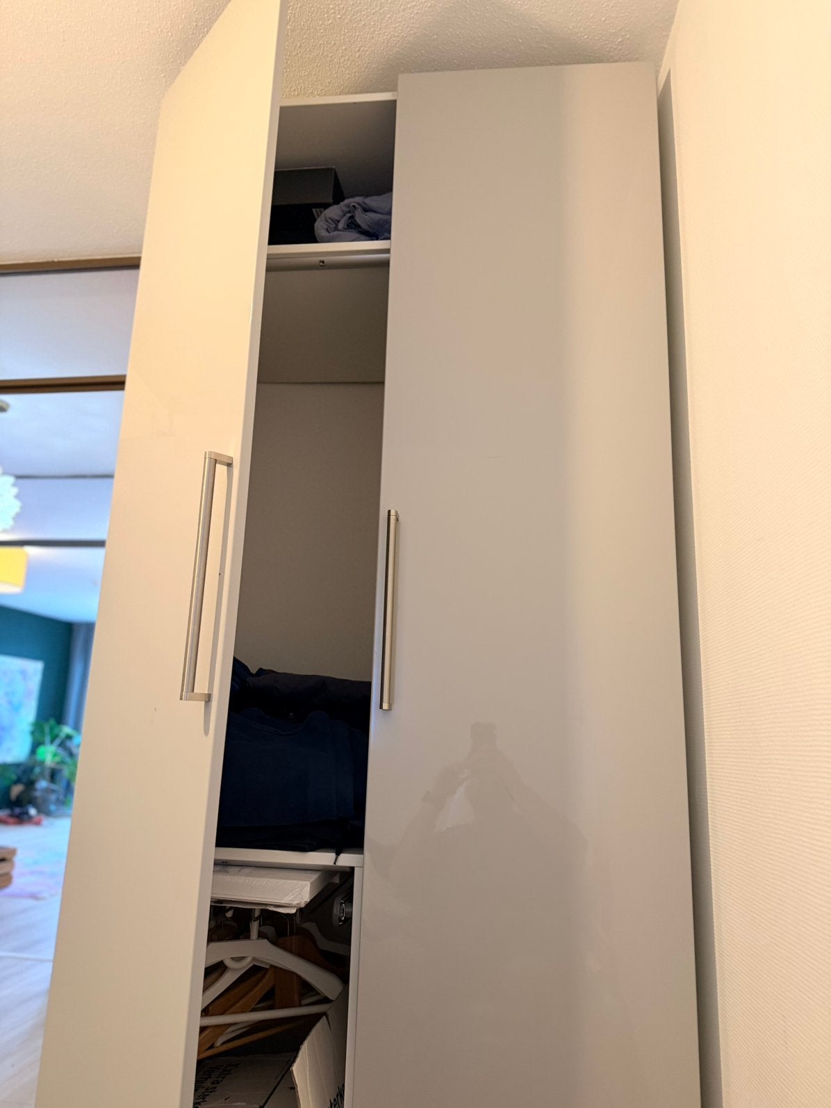 IKEA PAX kledingkast 100x60x240 cm – Hoogglans lichtgrijs, 100 tot 150 cm, 200 cm of meer, Overige materialen, Zo goed als nieuw