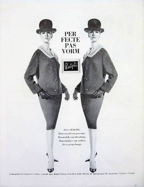28 vintage advertenties reclames mode kleding fashion 65-98, Ophalen of Verzenden, Gebruikt, Reclamebord