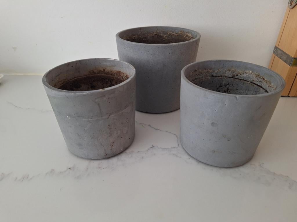3x ikea boysenbar plantenpot binnen. 2x 12cm 1x 15cm, Tuin en Terras, Ophalen, Rond, Binnen, Beton