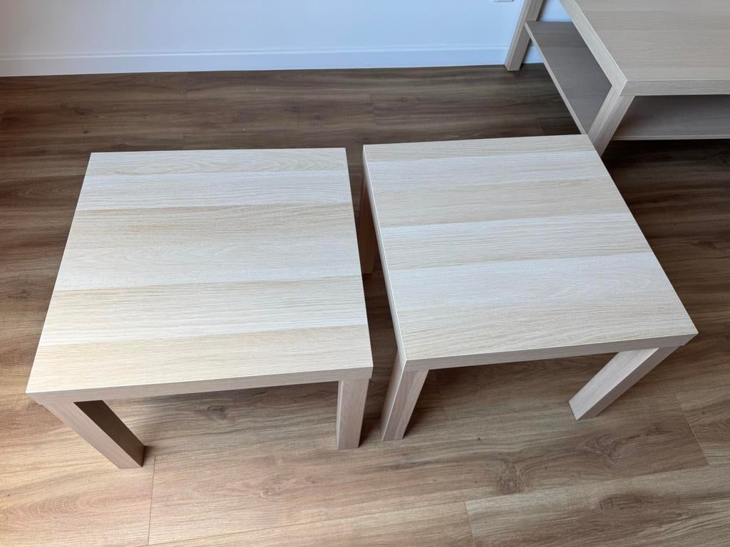 2x LACK Tafeltje, wit gelazuurd eikeneffect, 55x55 cm, Ophalen, Vierkant, 45 tot 60 cm