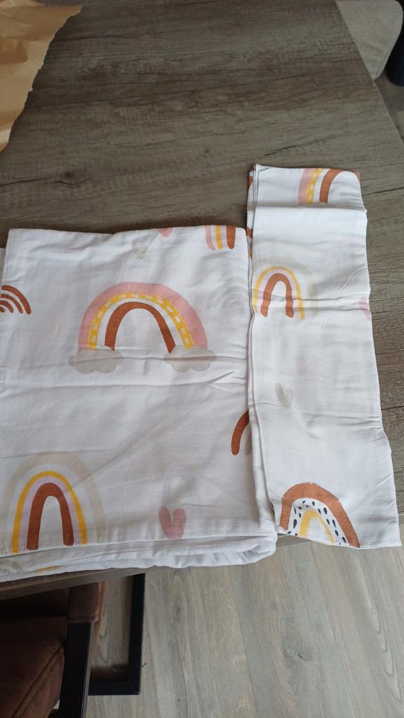 Peuter dekbedovertrek met regenboogjes, Jongetje of Meisje, Wit, Dekbedovertrek, Nieuw