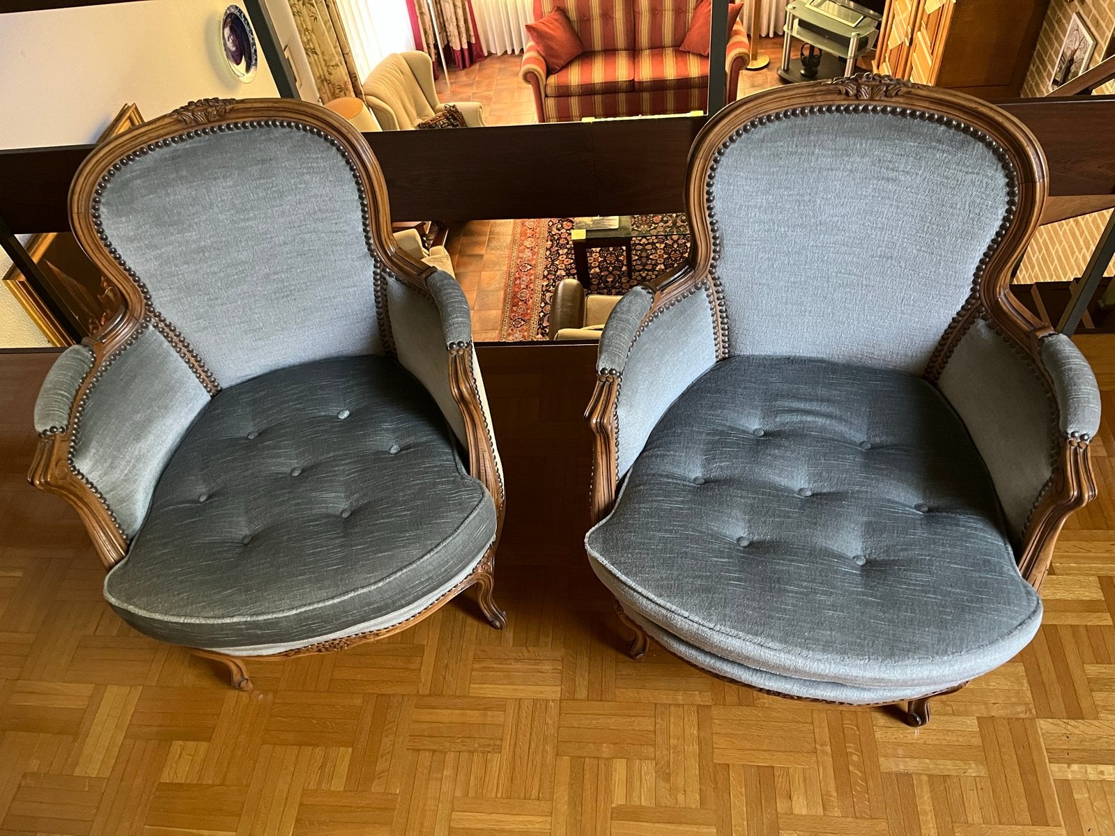Set van 2 antieke Gobelin stoeltjes, Antiek en Kunst, Ophalen