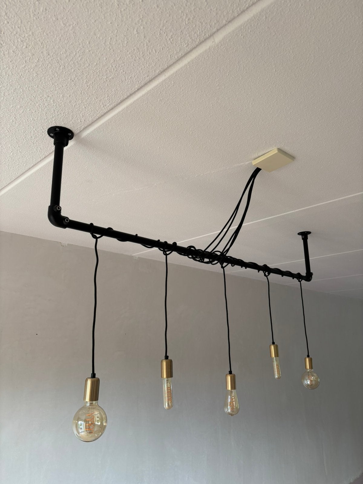 Plafondlamp voor boven de eettafel, Ophalen, Zo goed als nieuw, Metaal, Industrieel