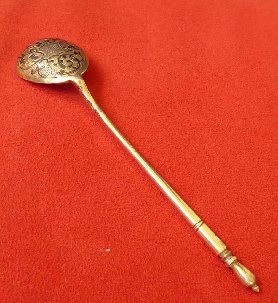 Antiek Russisch zilver niello theelepel 1870, Antiek en Kunst, Ophalen of Verzenden, Zilver