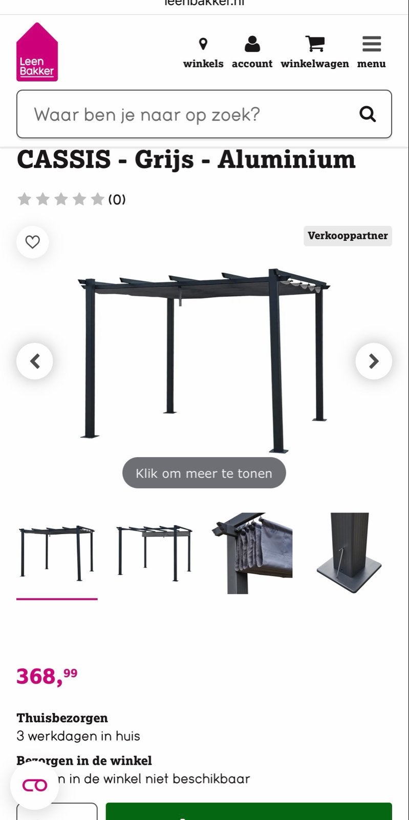 Tuinpaviljoen met Uitschuifbaar Doek nieuw, Tuin en Terras, Ophalen, Nieuw, Tuinpaviljoen