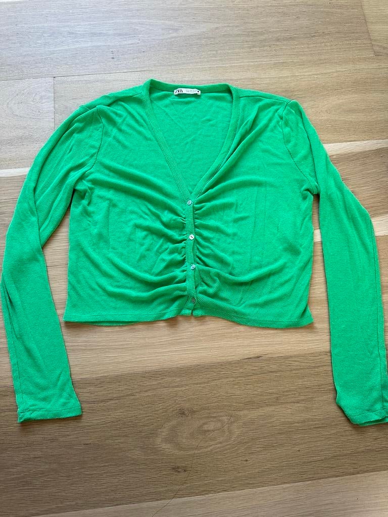 Zara groen vest L, Ophalen of Verzenden, Gedragen, Maat 42/44 (L), Groen