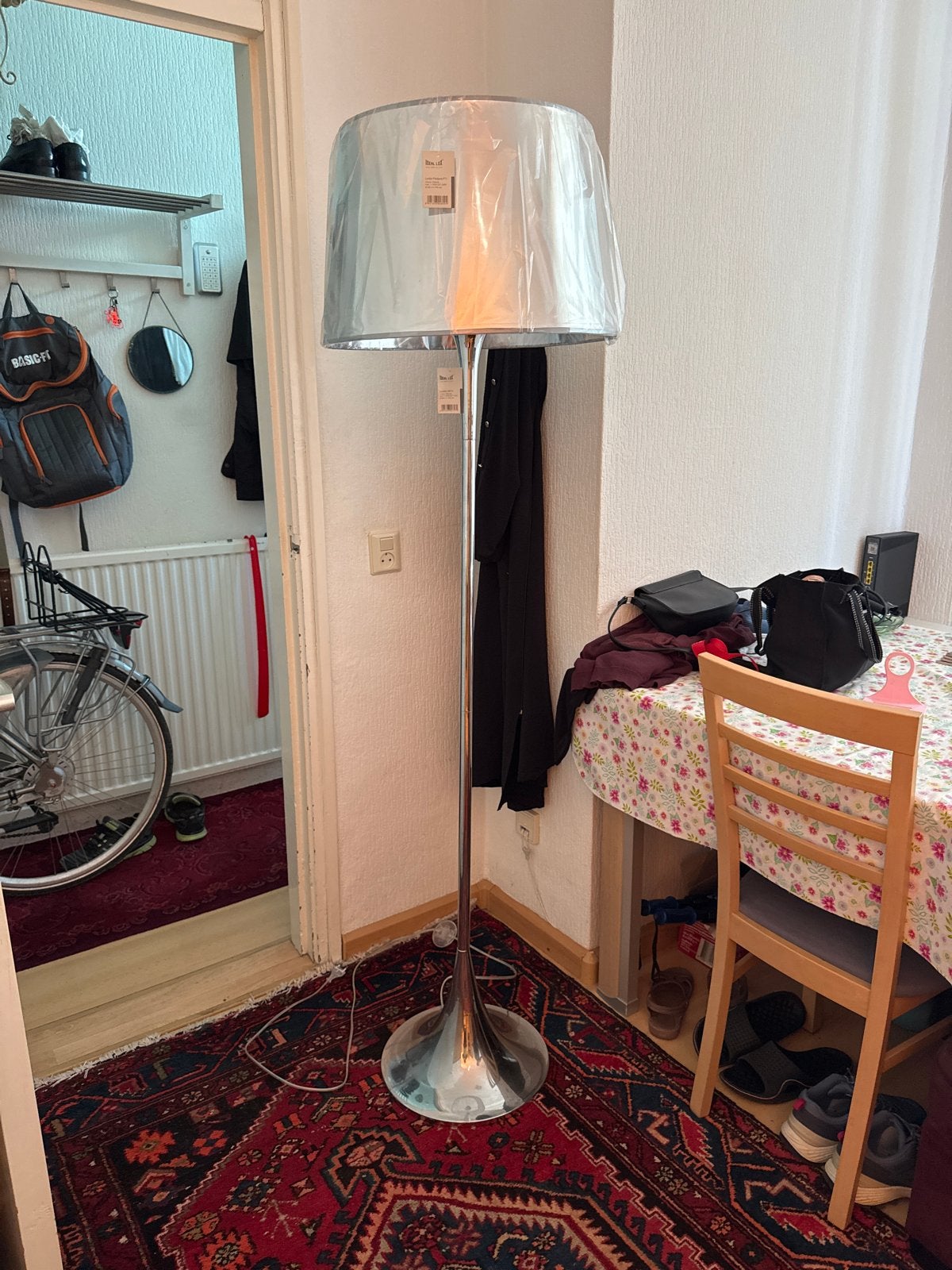 Ideal Lux London MPT1 & Paralume PT1 Vloerlamp Chroom, Ophalen, London MPT1 & London Paralume PT1, Nieuw, E27 (groot)