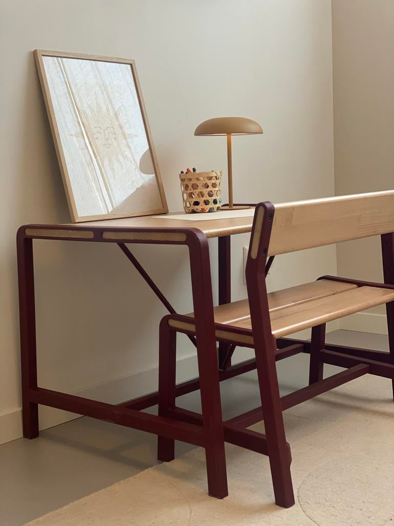 IKEA YPPERLIG kindertafel + bankje – HAY limited edition, Gebruikt, Hout, Schoolbureau, Ophalen of Verzenden
