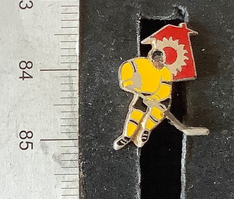 pin, IJshockey Feenstra Flyers Heerenveen, emaille (S7, Ophalen of Verzenden, Gebruikt, Sport, Speldje of Pin