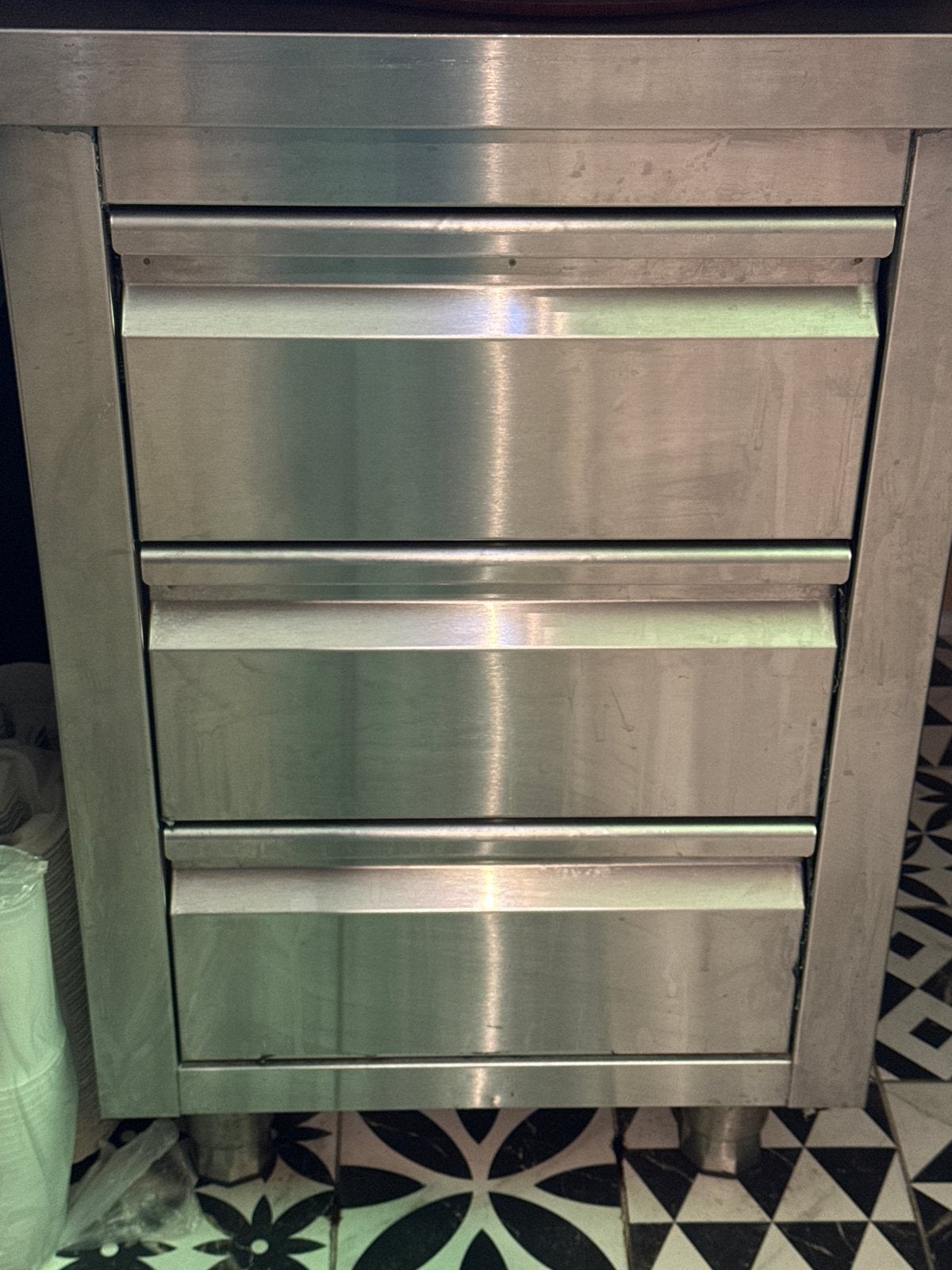 RVS Ladekast - Ideaal voor Keuken of Werkplaats rvs ladeblok, Ophalen, Minder dan 50 cm, Gebruikt, 3 of 4 laden