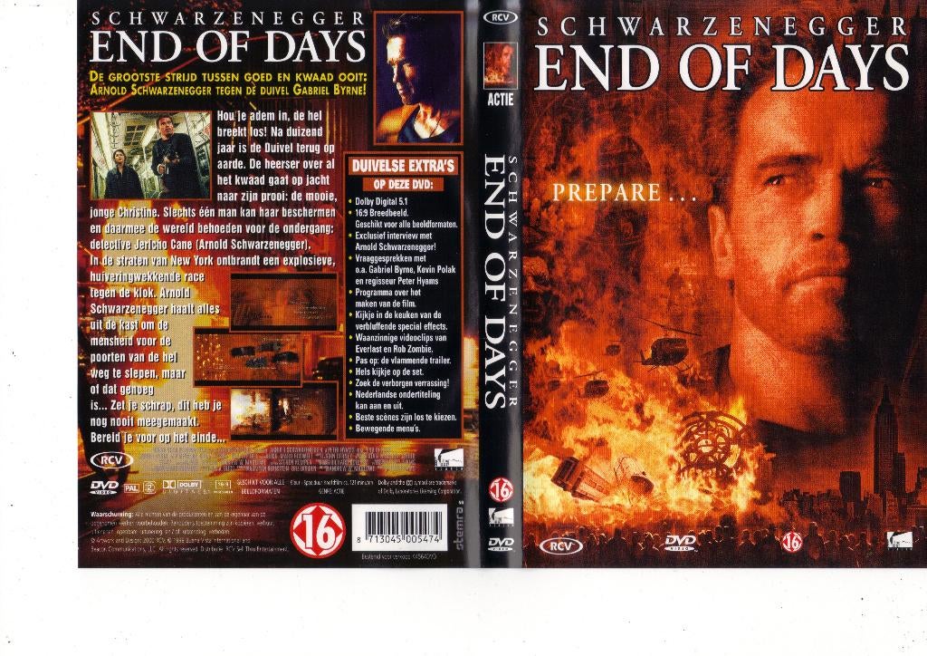 DVD End of Days (Arnold Schwarzenegger), Cd's en Dvd's, Dvd's | Horror, Zo goed als nieuw, Spoken en Geesten, Vanaf 16 jaar, Ophalen of Verzenden