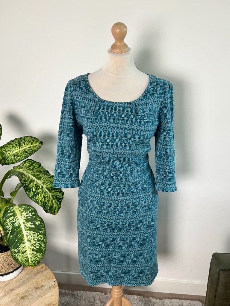 King Louie maat L blauwe mona dress 3533, Kleding | Dames, Blauw, Maat 42/44 (L), Ophalen of Verzenden, Zo goed als nieuw