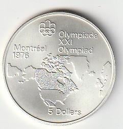 5  dollars  1973  Canada. km. 85   unc, Ophalen of Verzenden, Noord-Amerika, Losse munt, Zilver