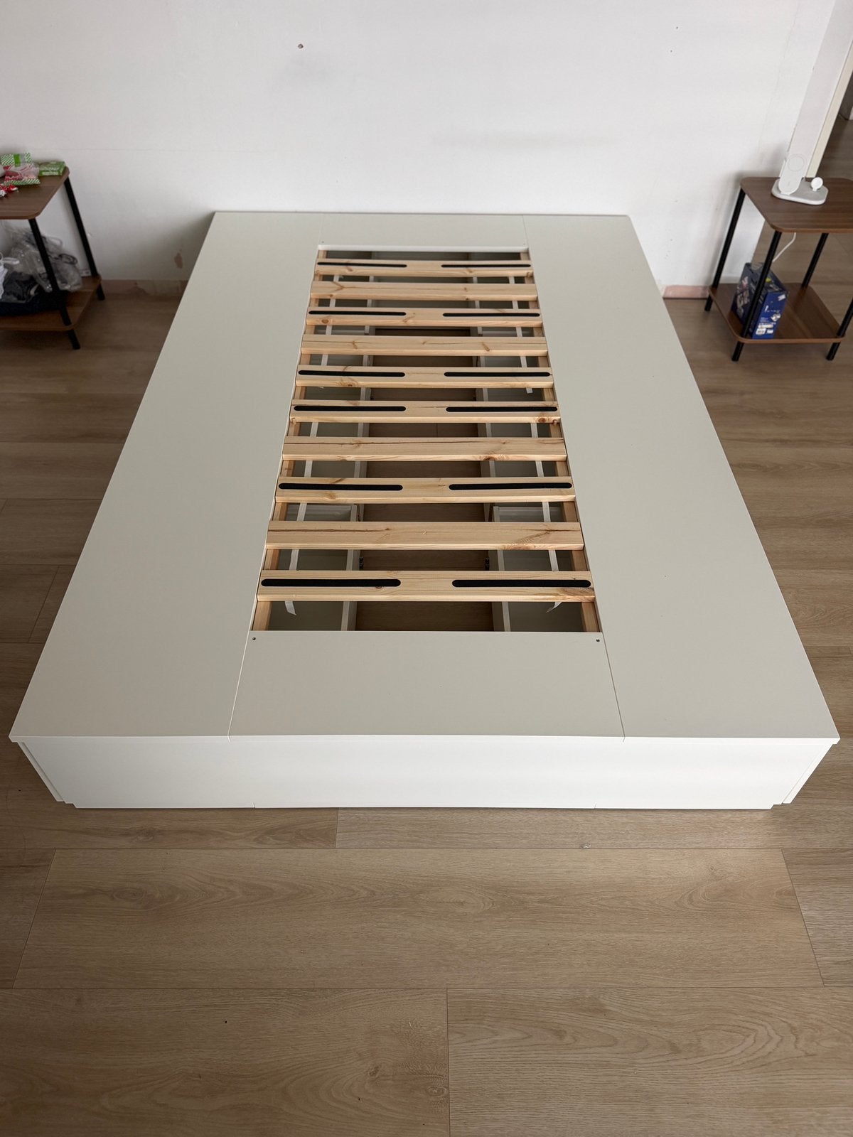 Ikea Nordli bedframe met matras, Ophalen, Wit, Tweepersoons, 140 cm