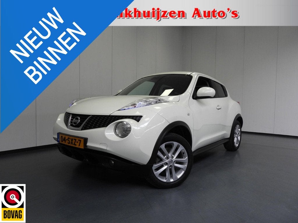 Nissan Juke 1.6 DIG-T 190PK Aut. Tekna All-Mode 4WD LEER/NAV, Auto's, Nissan, Euro 5, 1618 cc, Gebruikt, Wit