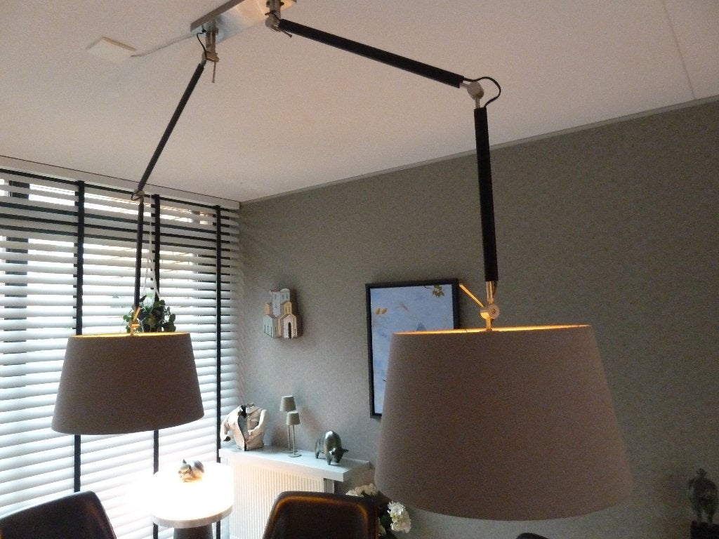 Plafond Hanglamp voorzien van verstelbare knikarmen, Ophalen, Overige materialen, E27 (groot), Zo goed als nieuw