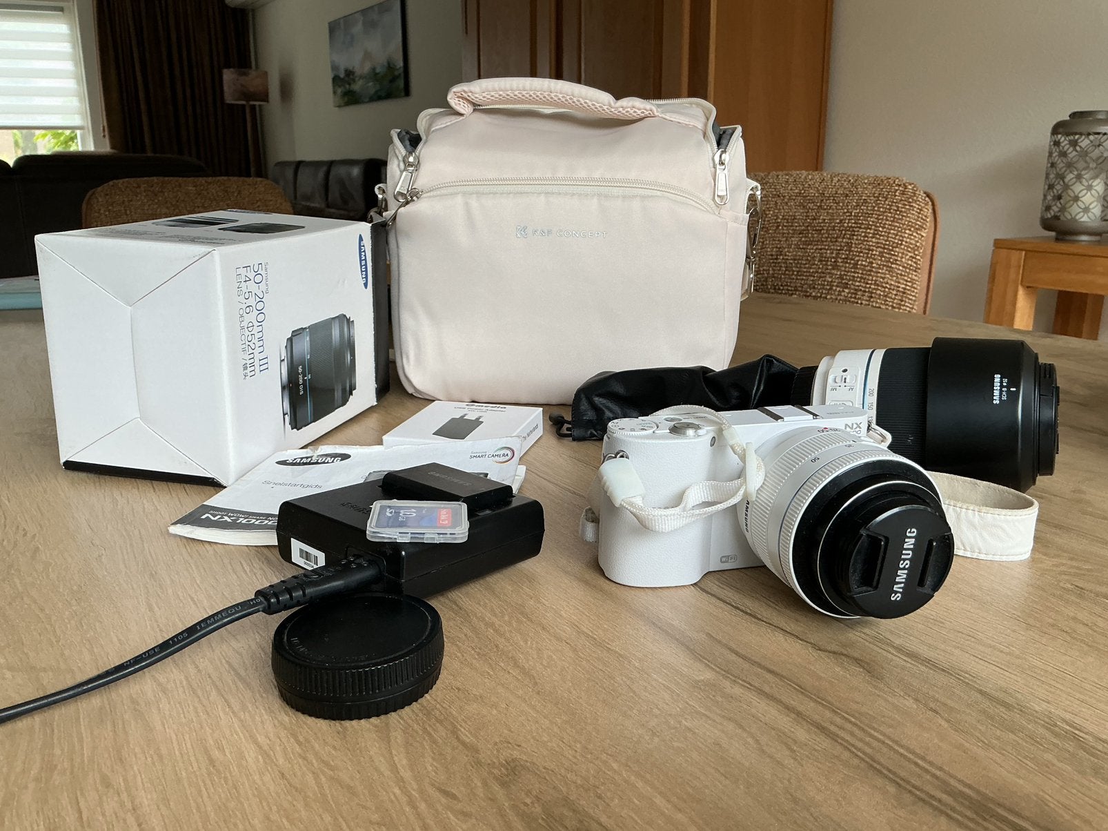 T.k.a. Samsung NX1000 fotocamera wit met extra lens, Gebruikt, Ophalen of Verzenden, Compactcamera, 4 t/m 7 keer