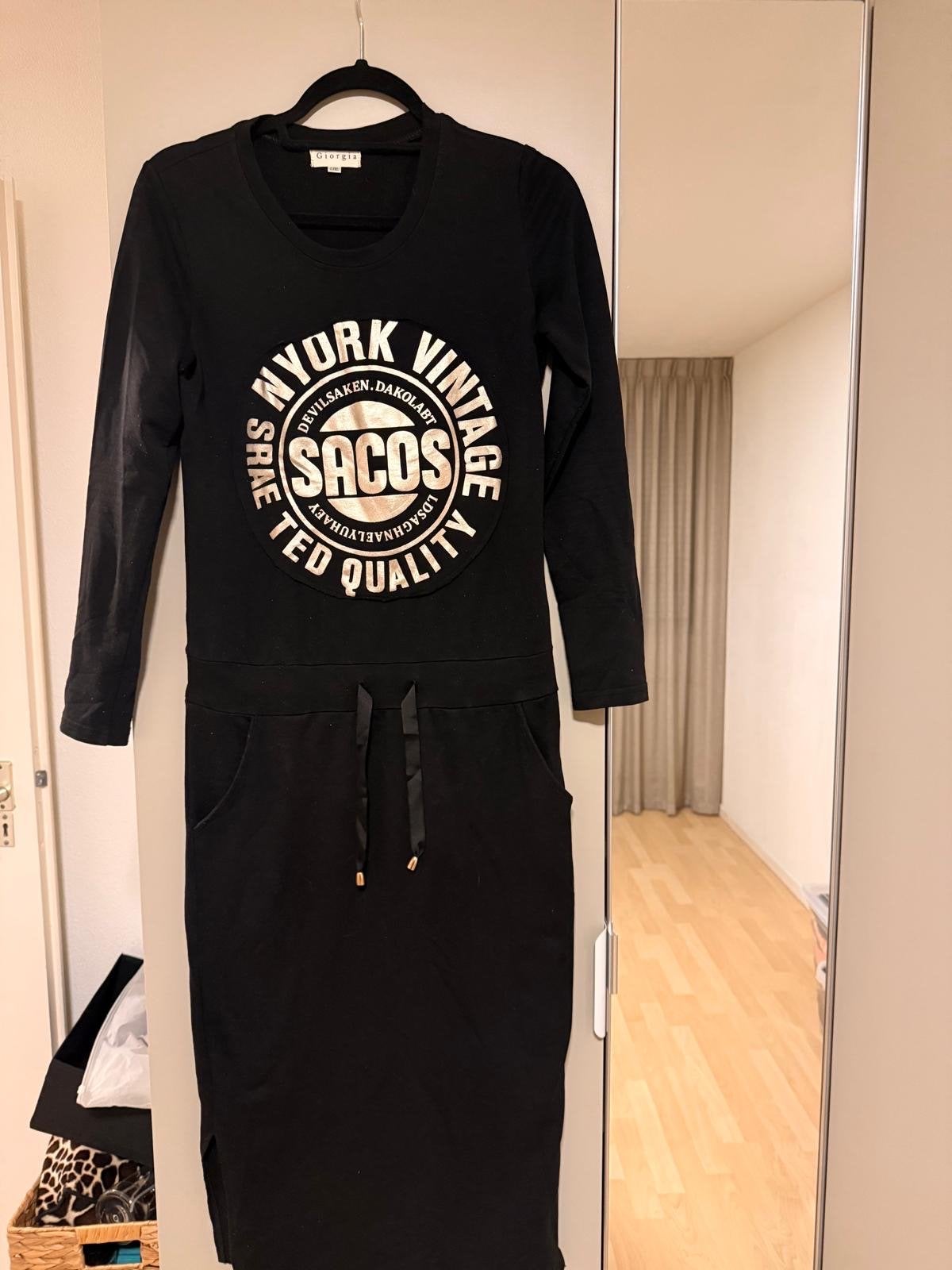 Giorgia Lange Mouwen Jurk Zwart Maat L/XL, Kleding | Dames, Zwart, Maat 42/44 (L), Ophalen of Verzenden, Gedragen