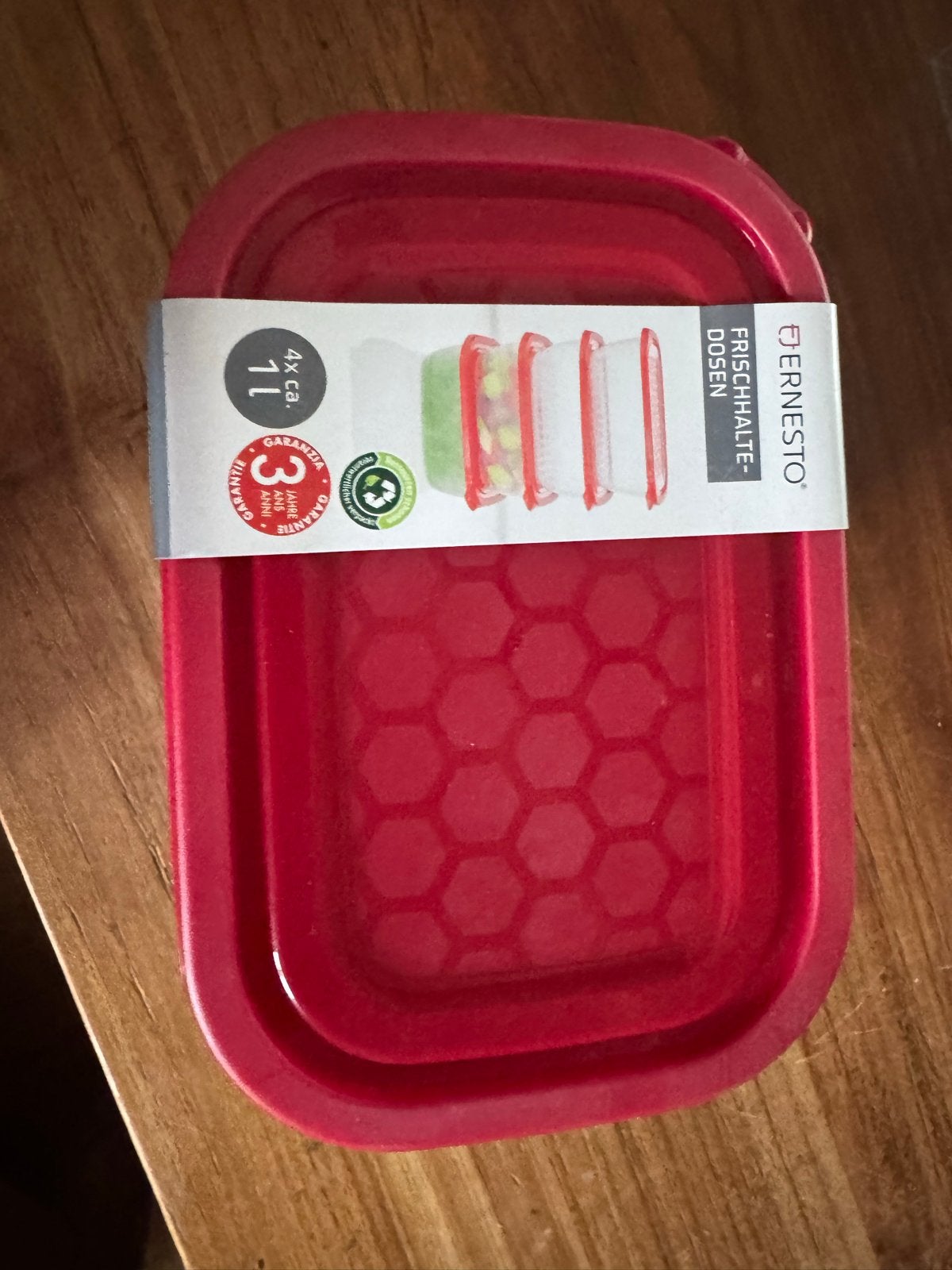 Ernesto vershoudbakjes set - 4x 1L - rood, Ernesto, Overige typen, Kunststof, Nieuw