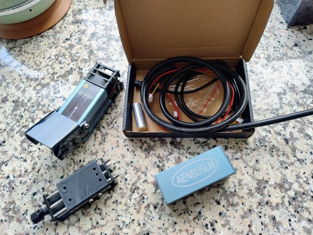 AENBUSLM 450nm 10W/80W CNC Lasermodule met Air Assist 12V, Overige thema's, Overige typen, Zo goed als nieuw, Grijs