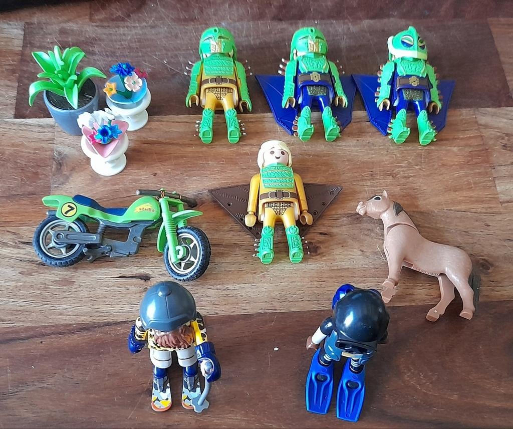 Playmobil geobra skiër duiker paard motor poppetjes, Ophalen of Verzenden
