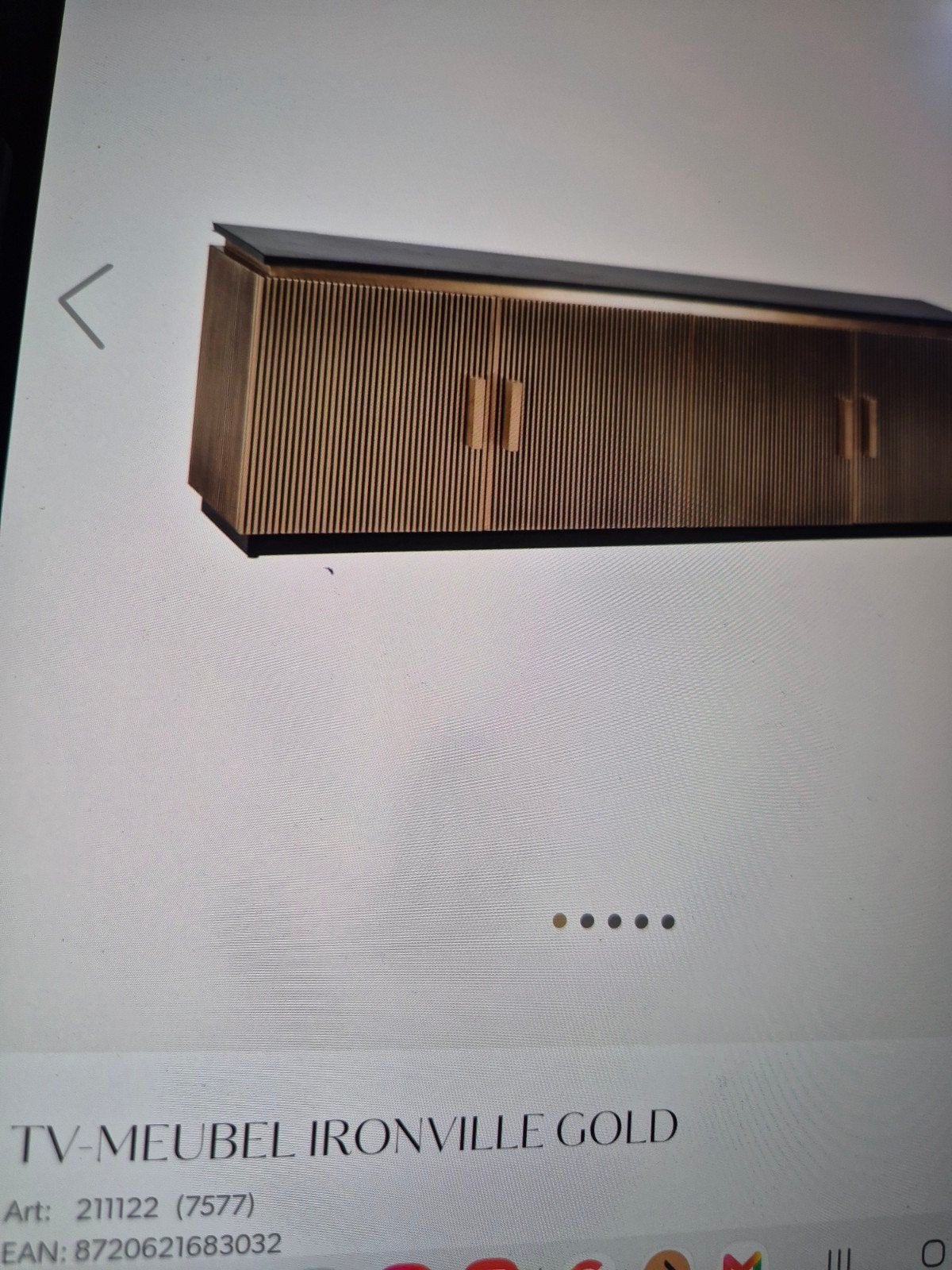 Richmond LUX TV-meubel IRONVILLE GOLD - Mid-Century Modern, Ophalen, Mid-Century Modern, Luxe, Overige materialen, 150 tot 200 cm