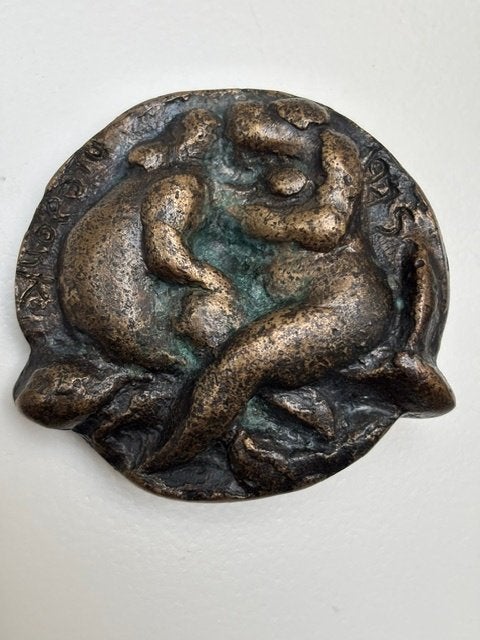 Penning van Nic Jonk 1975 brons 67x64mm, Verzenden, Brons