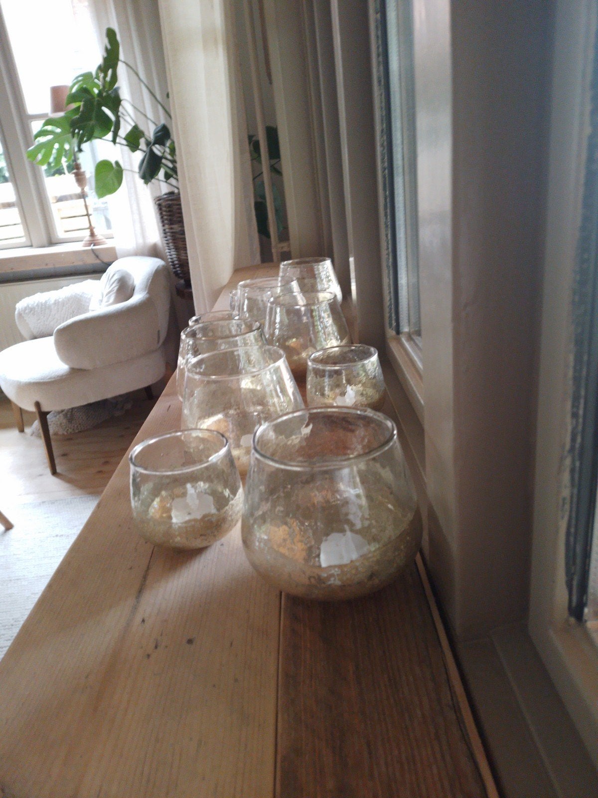 Set mooie glazen windlichten/waxinehouders van LOBERON, Huis en Inrichting, 12 cm, Overige merken, Waxinelichthouder, Nieuw