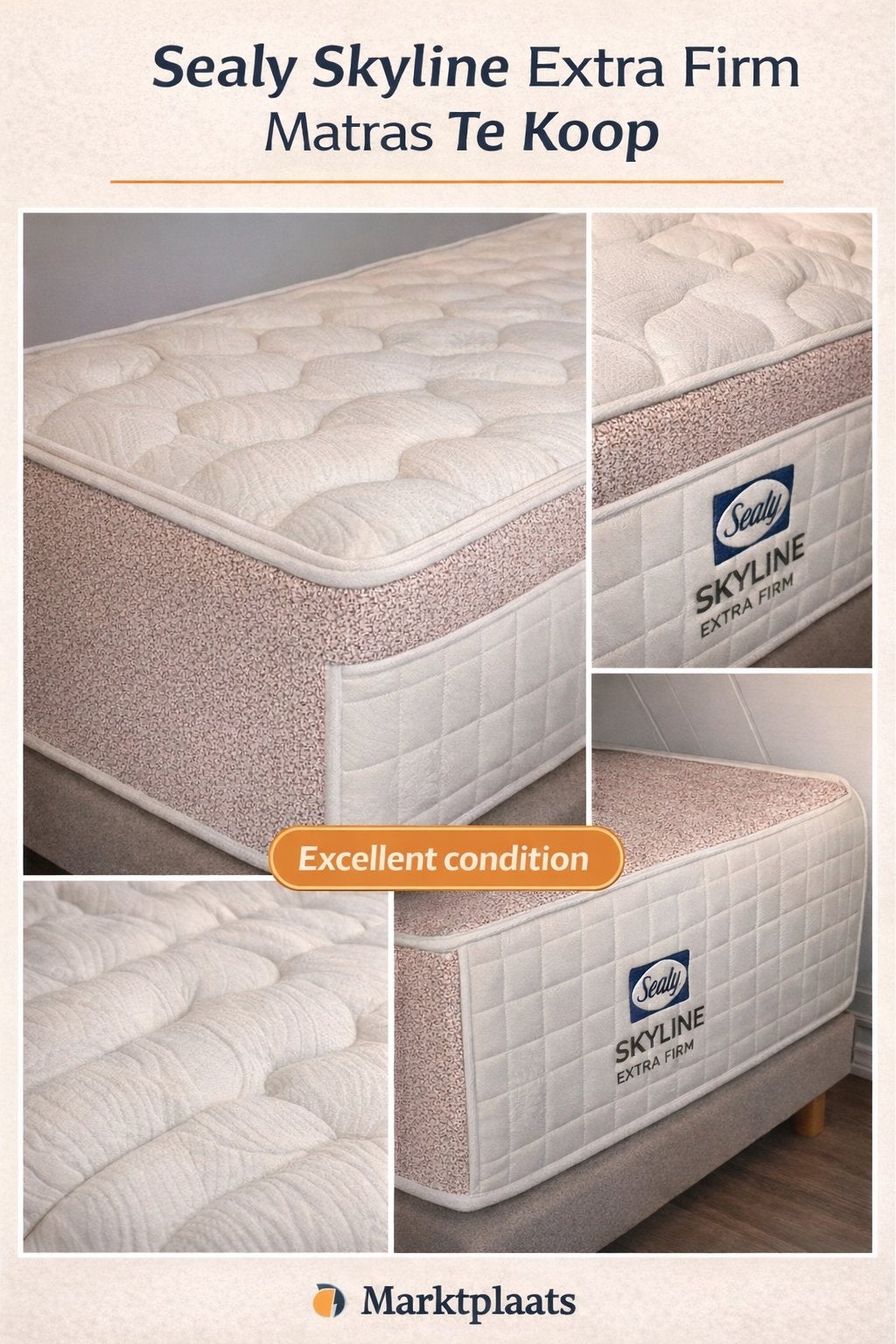 Sealy Skyline Extra Firm Matras - King grootte, Ophalen, Gebruikt, Tweepersoons, Overige maten