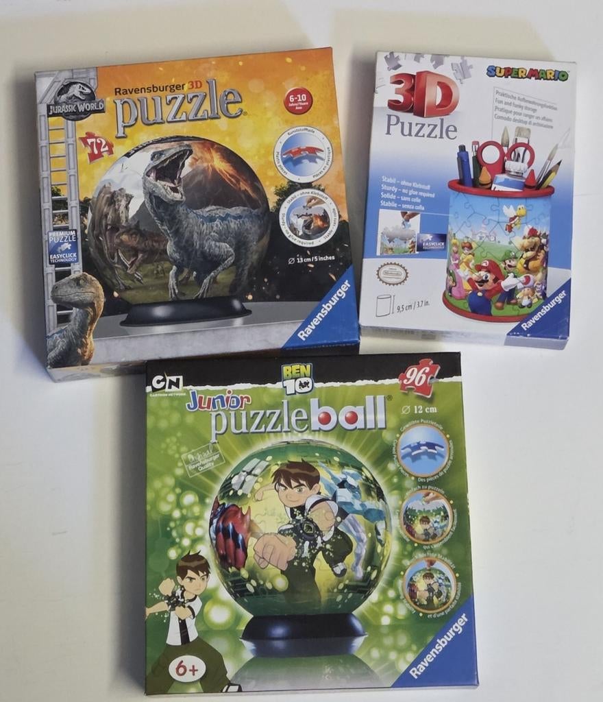 3 Ravensburger 3D  puzzel, Ophalen of Verzenden, Meer dan 50 stukjes, Gebruikt, 6 jaar of ouder