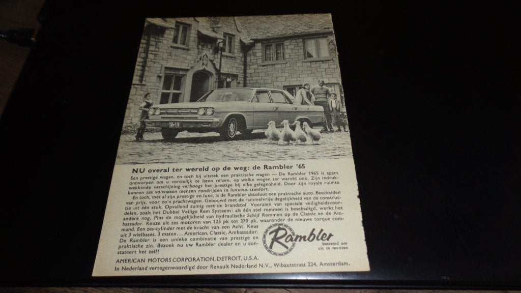 Advertentie  RAMBLER  1965, Verzenden, Zo goed als nieuw, Overige merken